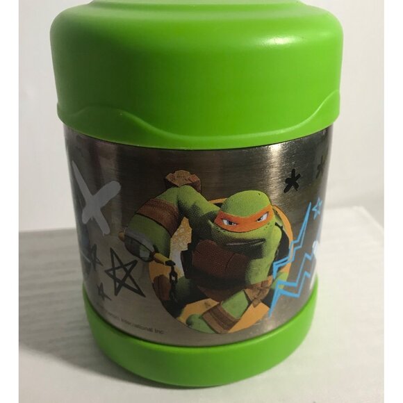 Teenage Mutant Ninja Turtles Thermos Food Jar Green Stainless Steel TMNT Lunch - Picture 3 of 9